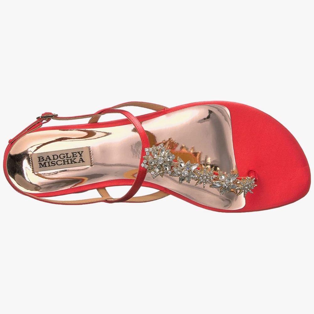 BRAND NEW Badgley Mischka Women's Tate Dress Sandal, Strawberry, 7.5 M US